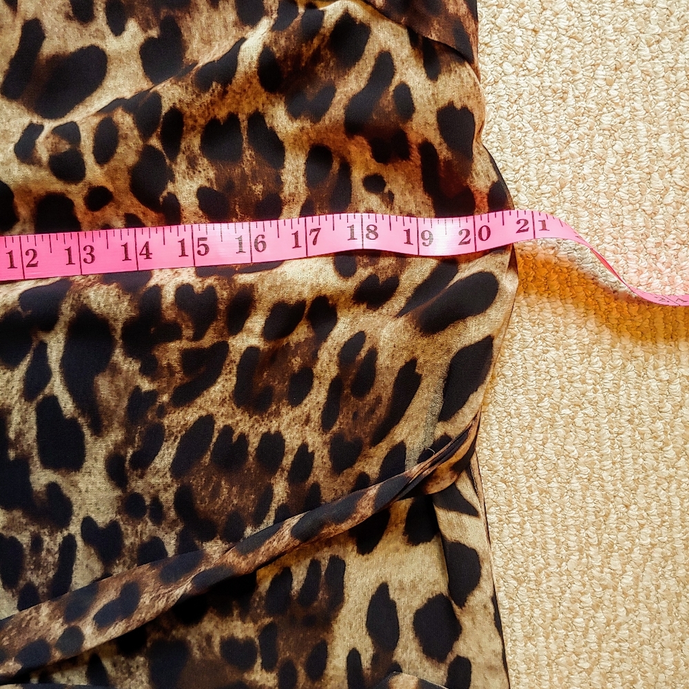 Badgley Mischka Leopard-Print Georgette Dress, Sz 12 - Picture 16 of 16